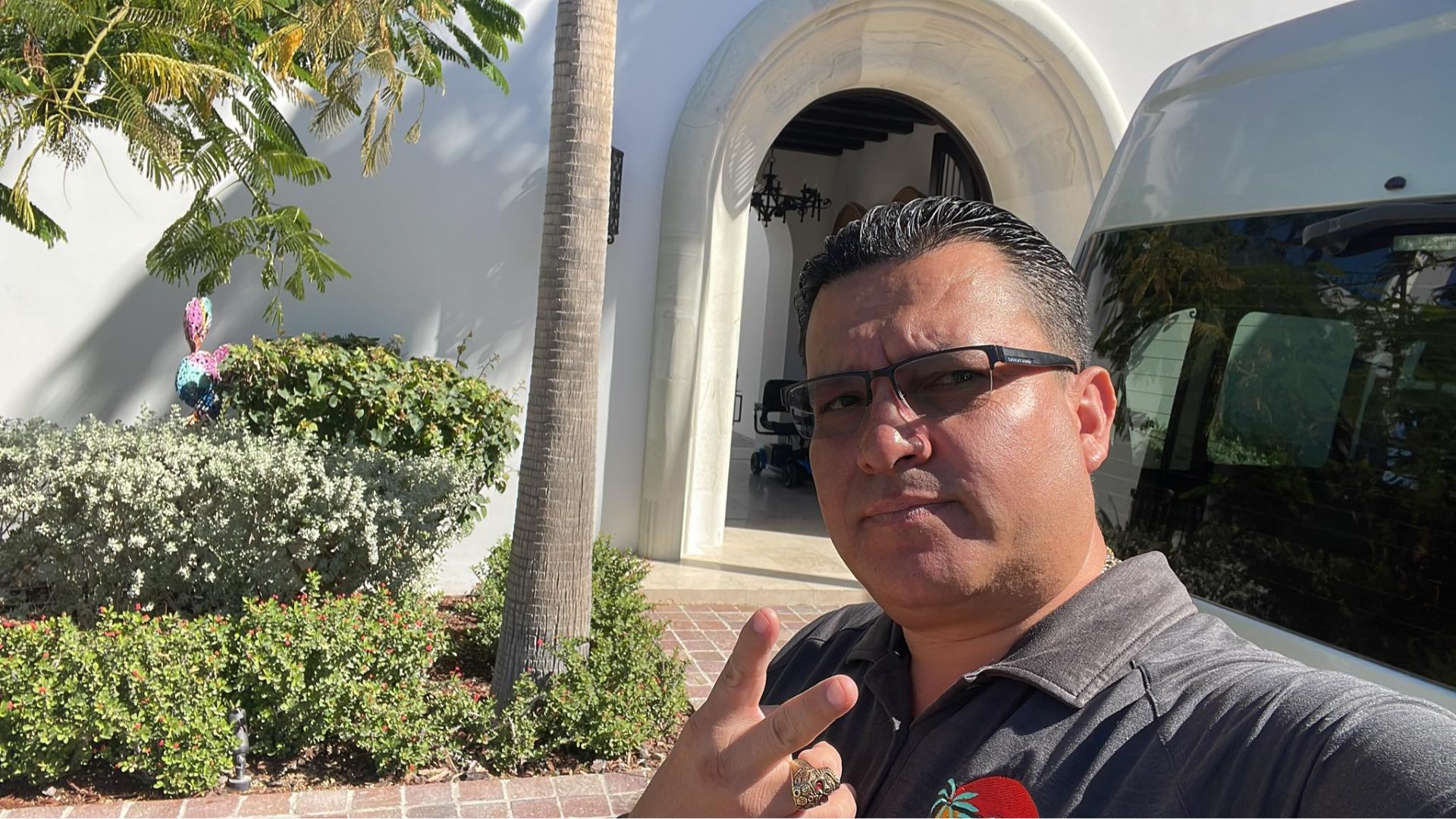 David at a Cabo villa entrance