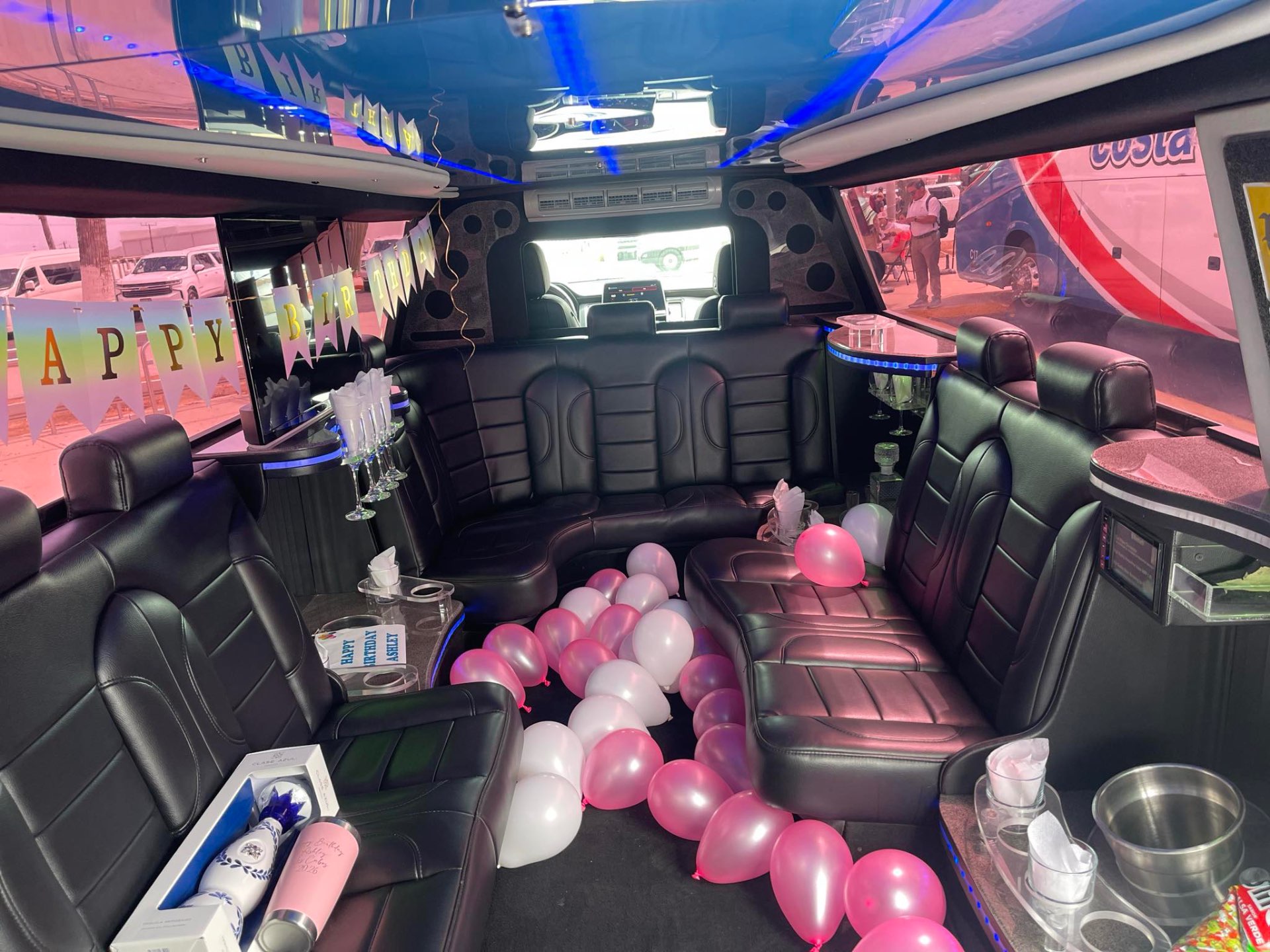 Party limo interior for special occasions